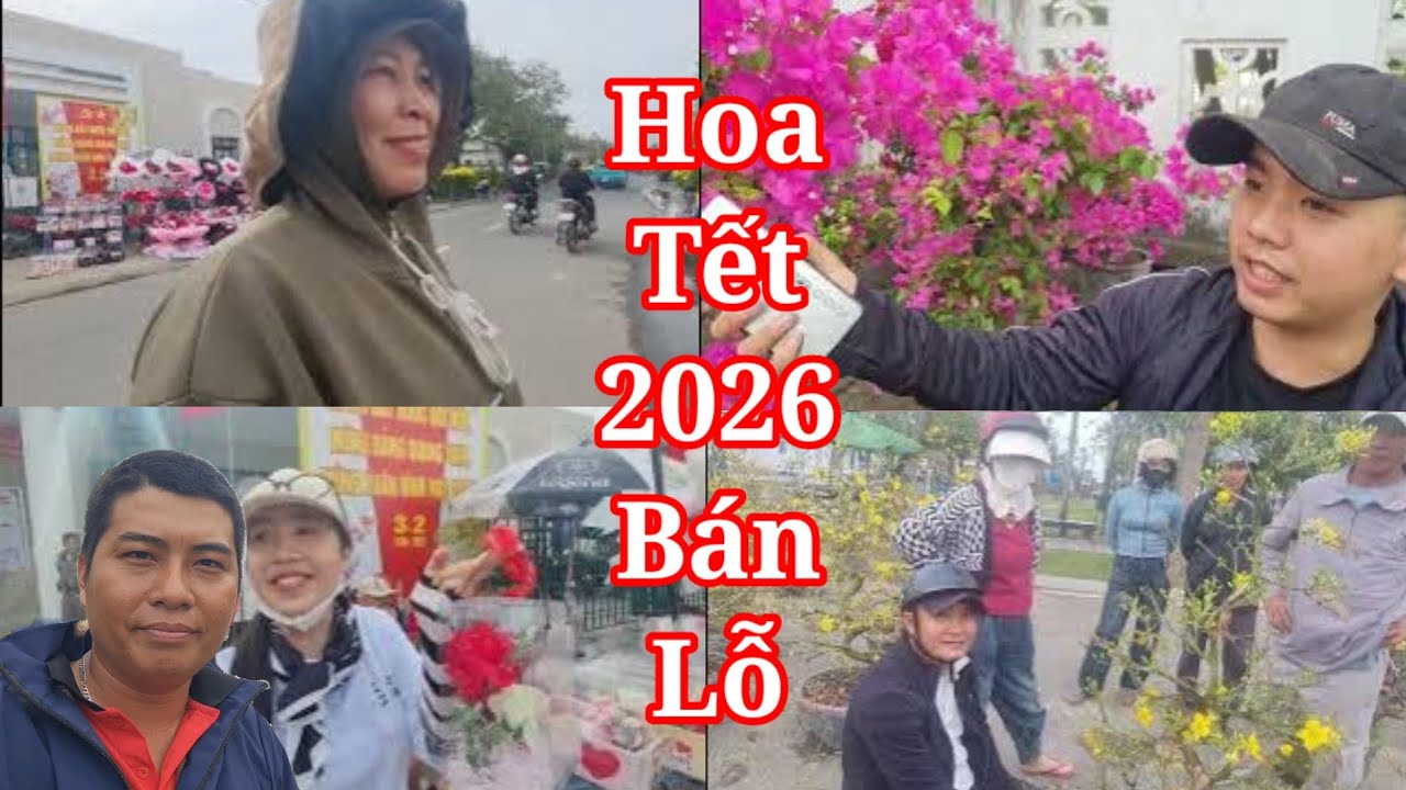 Không khí chợ hoa tết nguyên đán 2026 những ngày giáp tết cuối năm hoa tết bán chậm tại Phú Yên