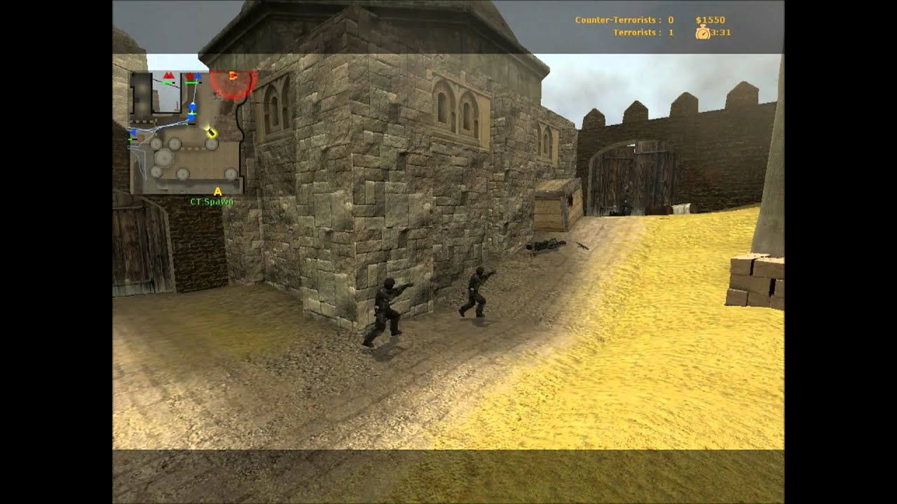 Counter Strike Source gameplay (with different skins!)