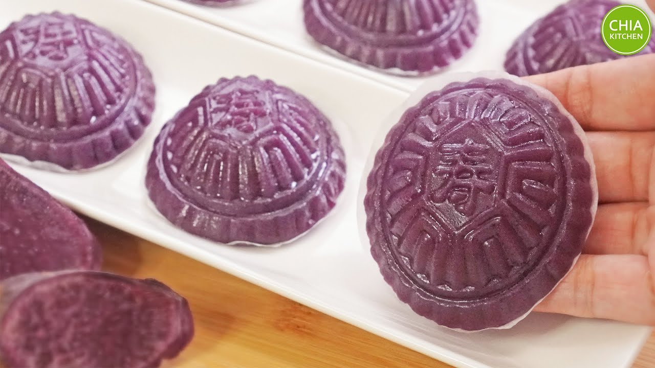 紫薯红龟糕，软糯Q弹，纯天然健康又好吃 | Sweet Potato Rice Cake / Angku Kueh