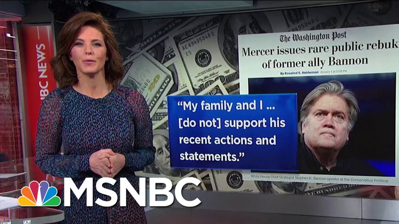 Billionaire Mercer Family Abandons Steve Bannon | Velshi & Ruhle | MSNBC