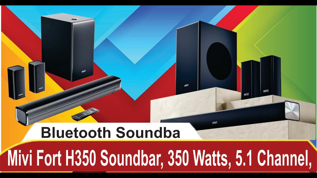 Mivi Fort H350 Soundbar with 350W Surround Sound, 2.1 Channel soundbar with a Wireless