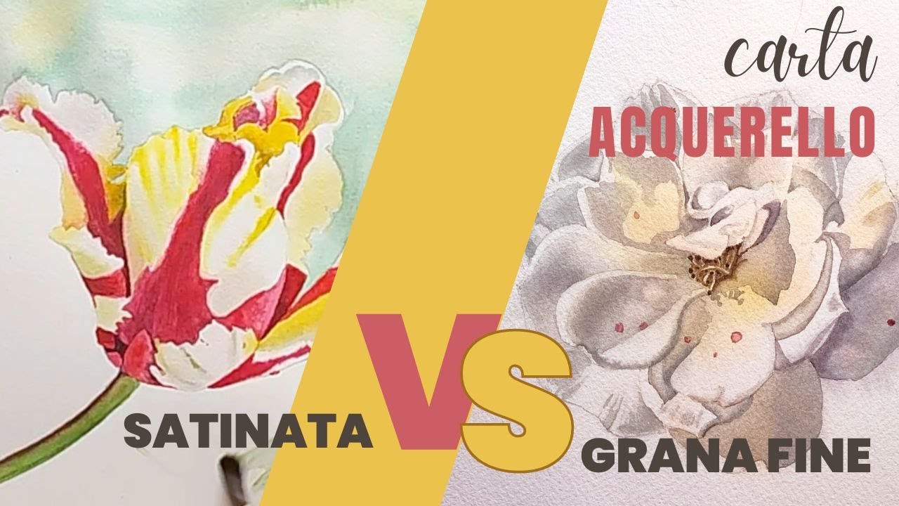 🗒️ Carta satinata e a grana fine a confronto + trucchi per usare  la satinata con l'acquerello