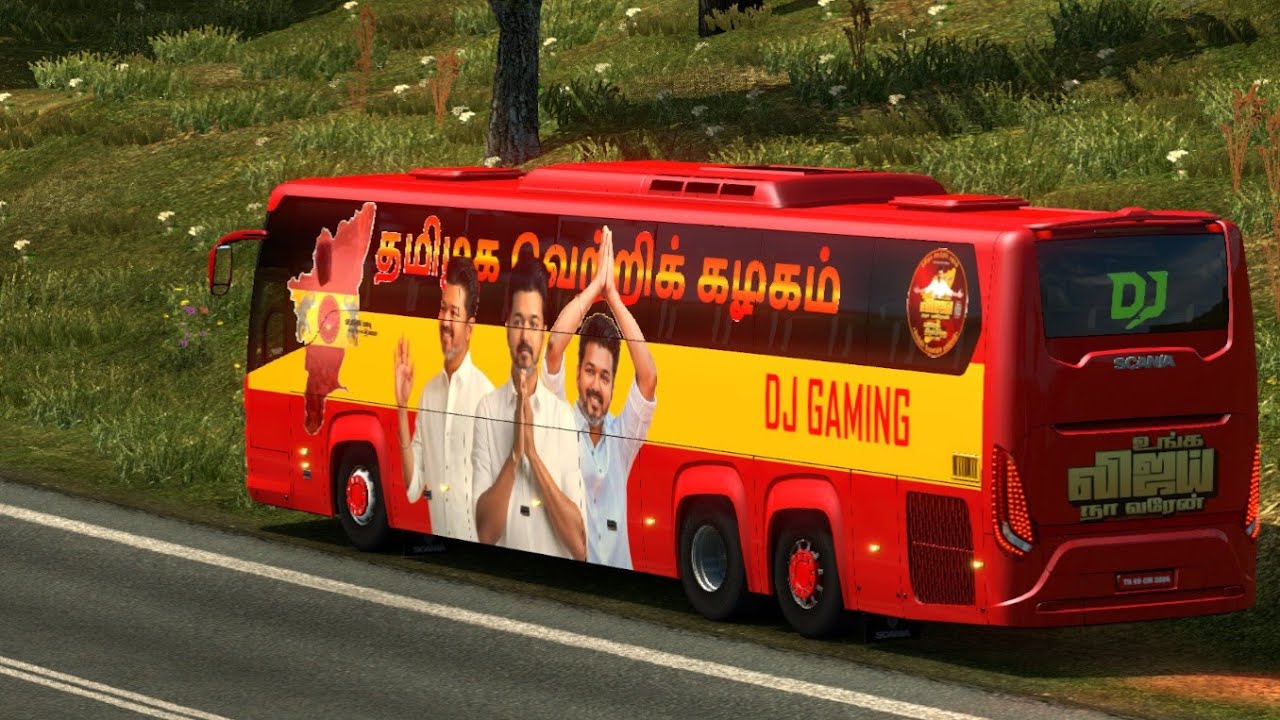 TVK CAMPAIGN BUS SKIN | ETS 2 V1.31 | TVK | @TVKVijayHQ-Offl 