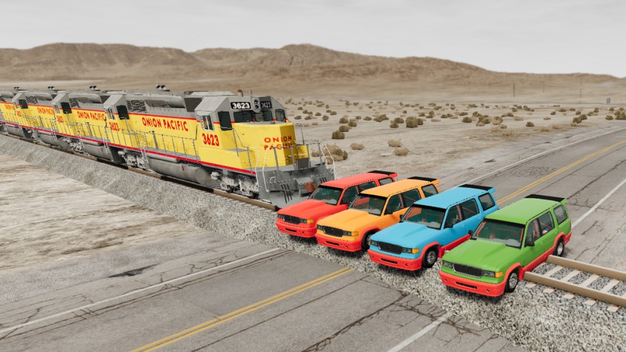 Cars vs Rails #14 – BeamNG.Drive