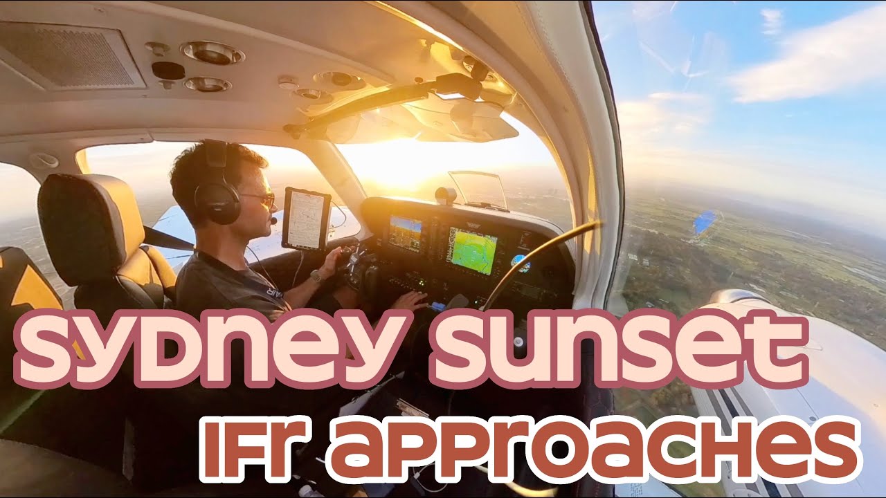 Sydney Sunset IFR Approaches in a G58 Baron