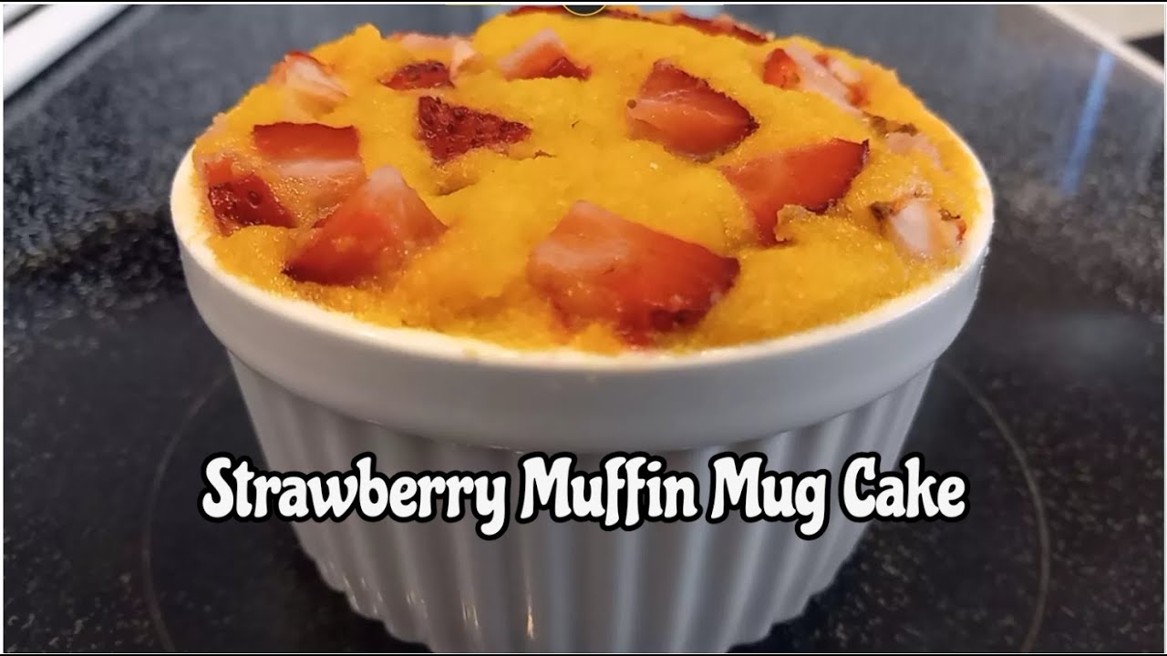 Gluten Free Strawberry Muffin Mug Cake | 1 Minute Keto Muffin in a Mug