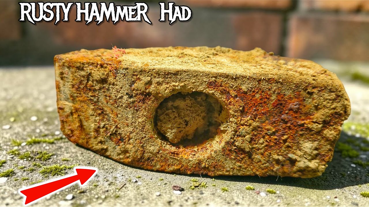 VERY RUSTY HAMMER RESTORATION- From Heavily Rusted Junk to Brand New Tool! #hammer #rusty