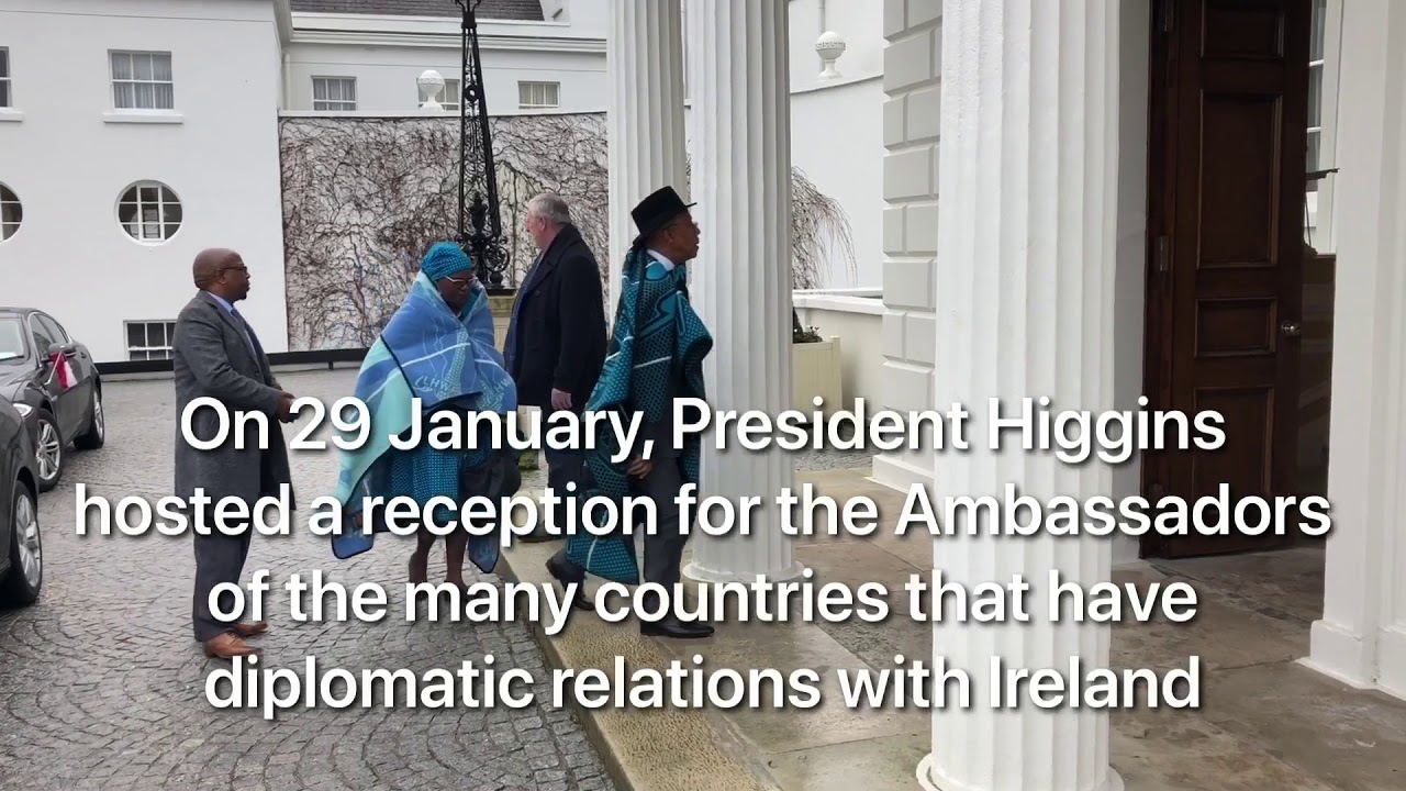 President Michael D. Higgins welcomes foreign diplomats to Áras an Uachtaráin