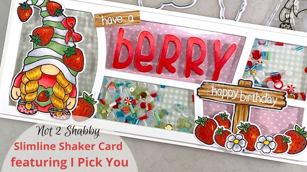 Not 2 Shabby - Slimline Shaker Card feat. I Pick You Stamp Set