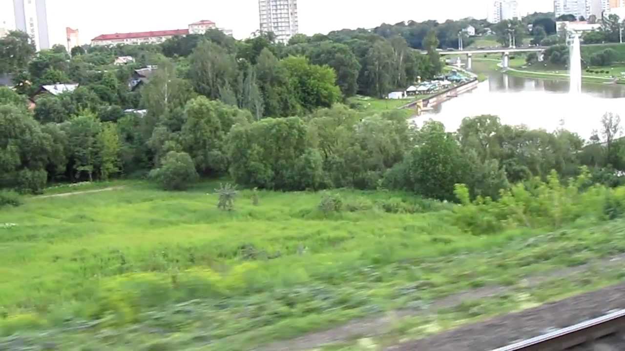 Вид из окна поезда на Могилёв