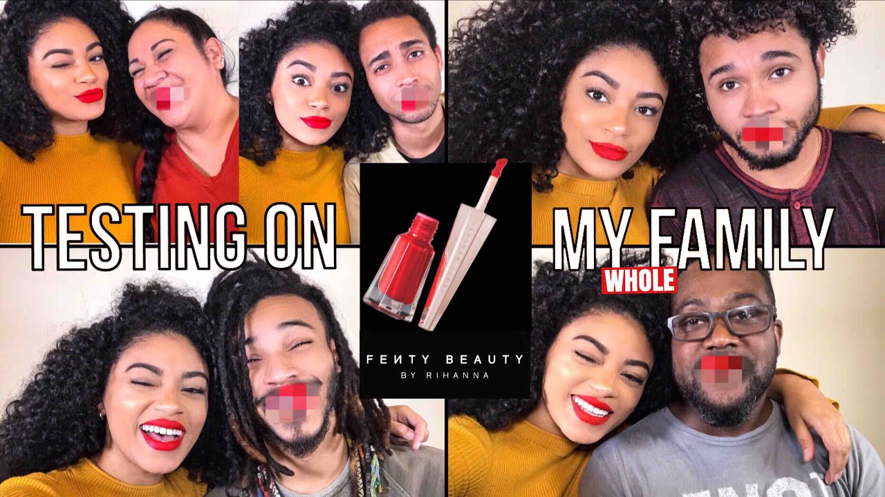 TRYING THE NEW Fenty Beauty Stunna Lip Paint ON MY WHOLE FAMILY! | jasmeannnn