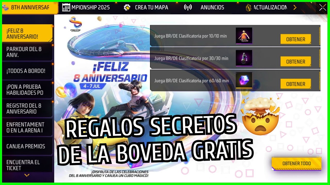 🎁 ¡GIRA TU EVENTO GRATIS! Así llega el Cubo Incubadora y Colaboración Gratis 8 aniversario FF latam