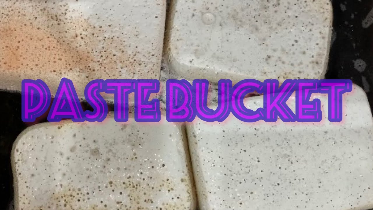 Asmr sponge squeezing💜💜paste bucket💜💜💜yummy creamy and sudsy squeezes 💜💜💜💜💜