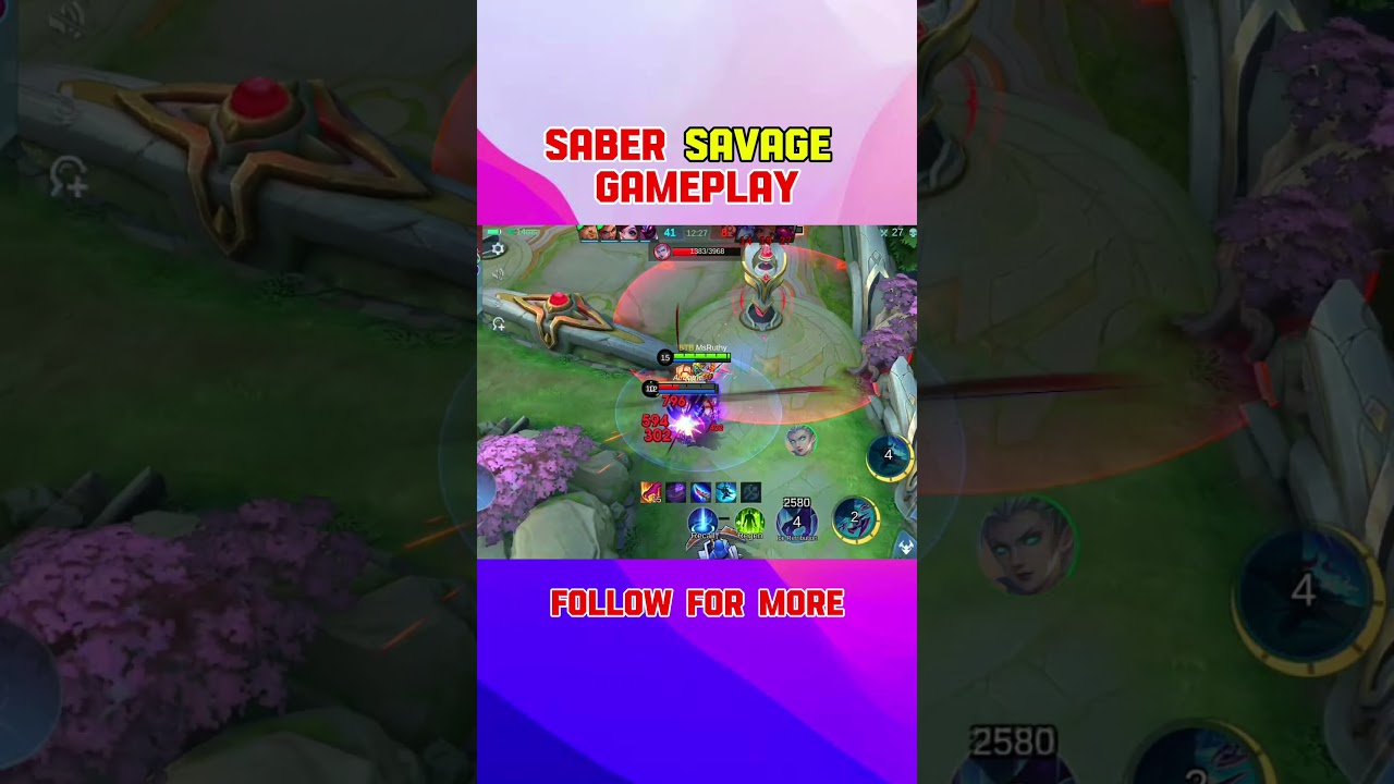 Saber Savage Gameplay #mobilelegends #saber #savagemobilelegends #mlbb #shorts #viral #trending