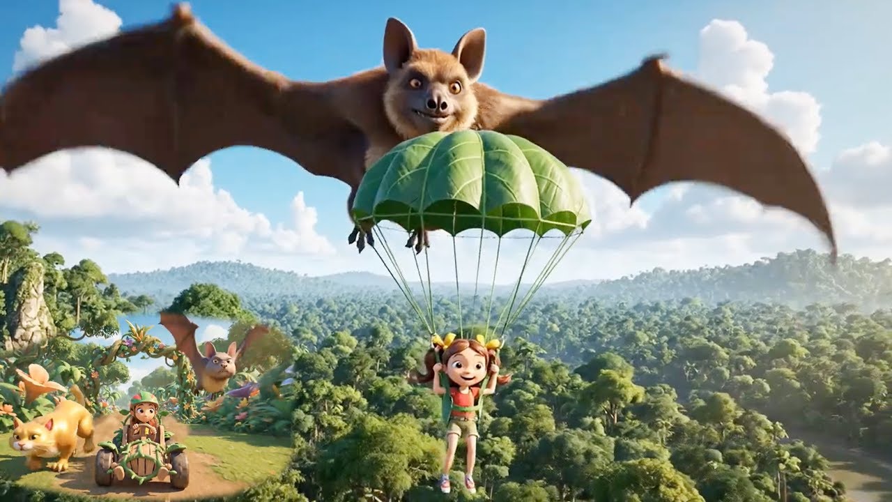 Jungle Gears & Midnight Wings! 🚜🦇 Our Cute Explorer’s High-Speed Amazon Adventure