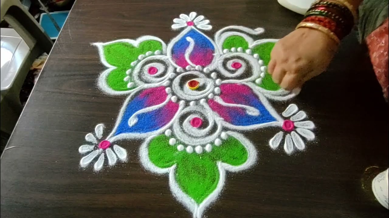 கோலம் 🌺#1minkolam #viralvideo#rangoli#bestkolam#new#easy rangoli#simplekolam#beginners@dhanyacrafts