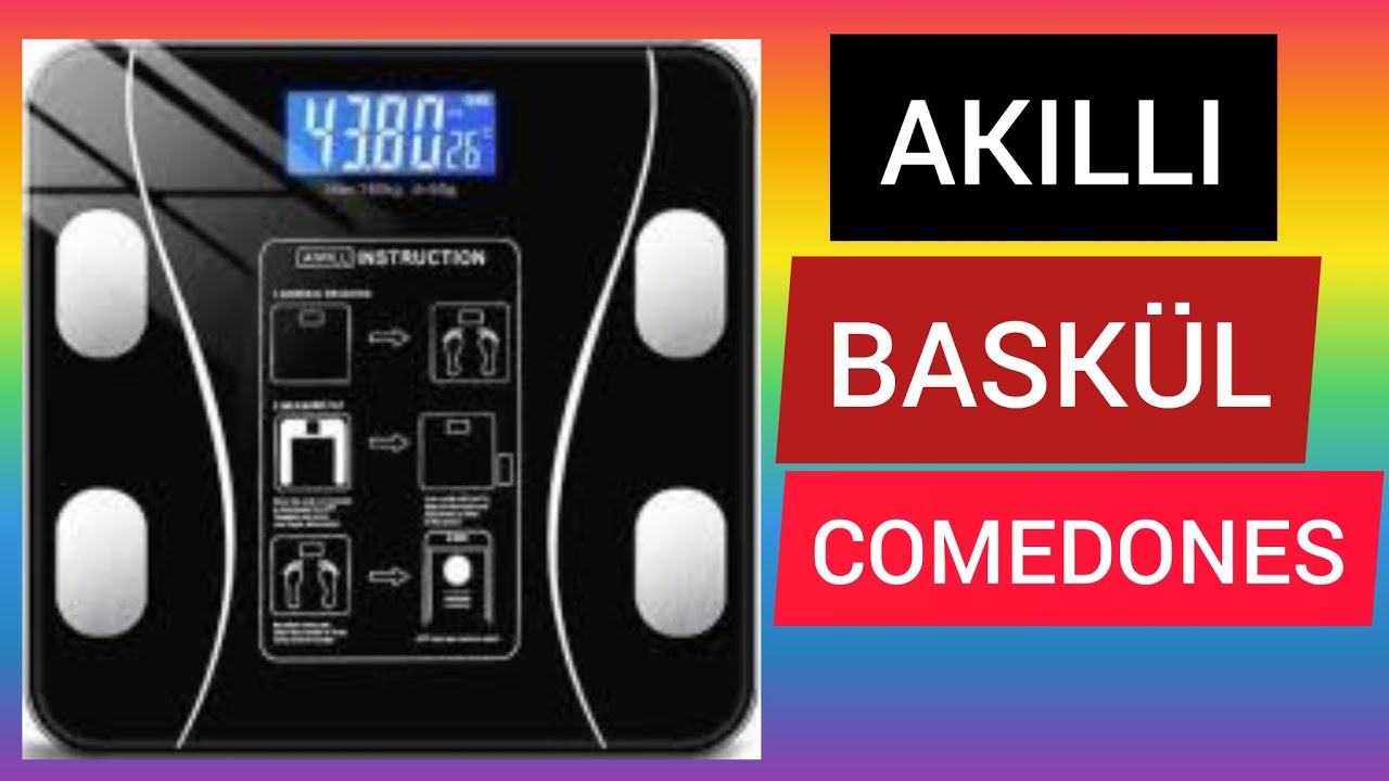 Akıllı Bask&uuml;l Comedones Yağ Su Kas V&uuml;cut Kitle Endeksi &Ouml;l&ccedil;er  Tartı.