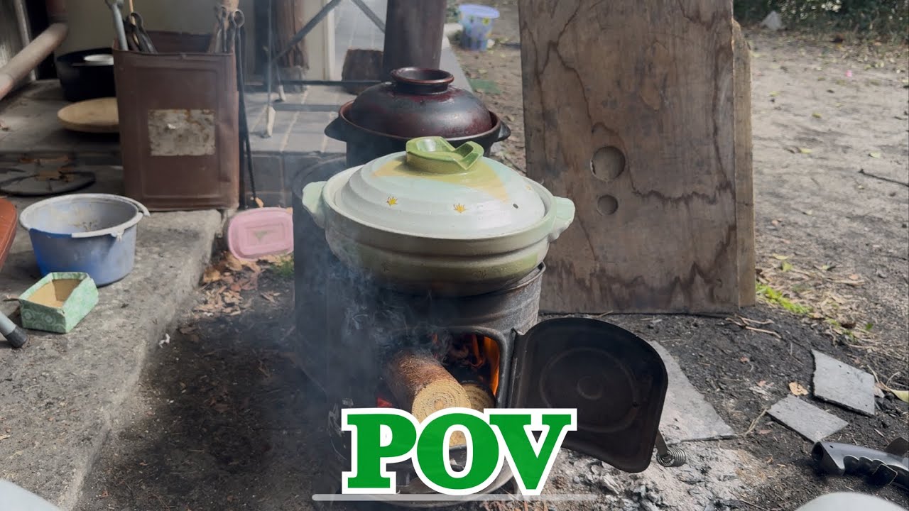 【POV】野外炊飯🪵 Outdoor Cooking Over a Wood Fire