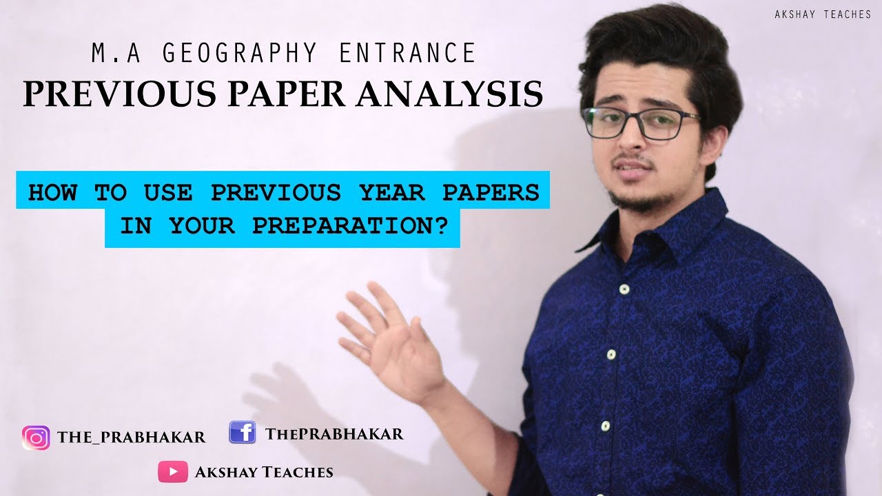 Previous Year Question Papers | M.A Geography Entrance Exam | Hindi/English