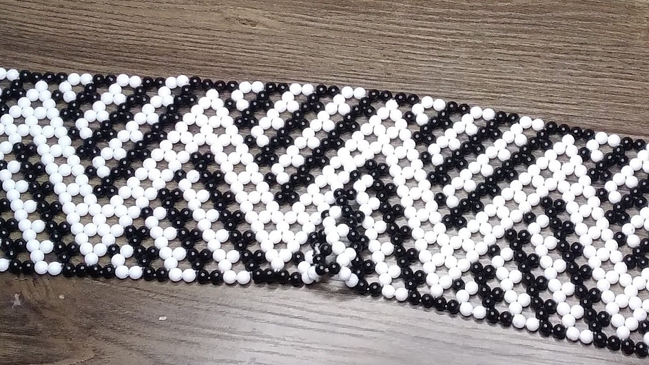 Part 2 black and white 3D beaded belt beginner friendly tutorial 