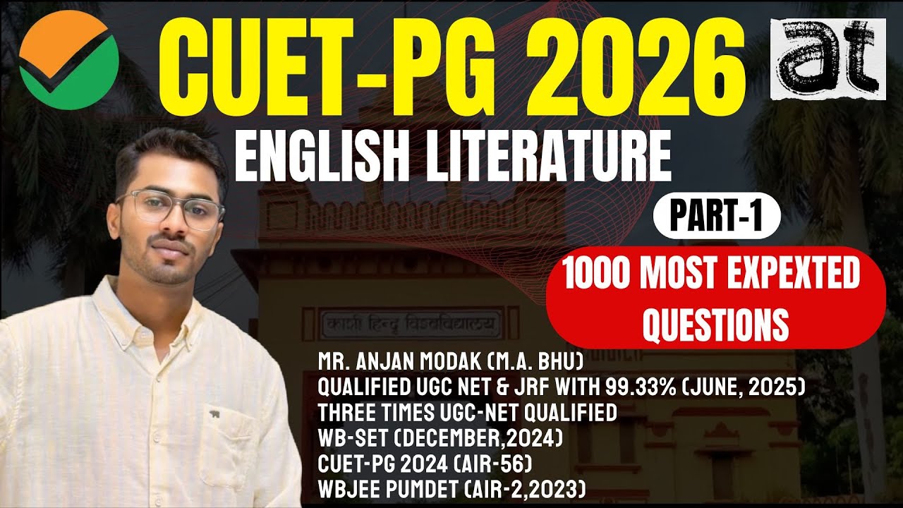 1000 Most Important Questions for CUET-PG 2026 | English Literature|Part-1