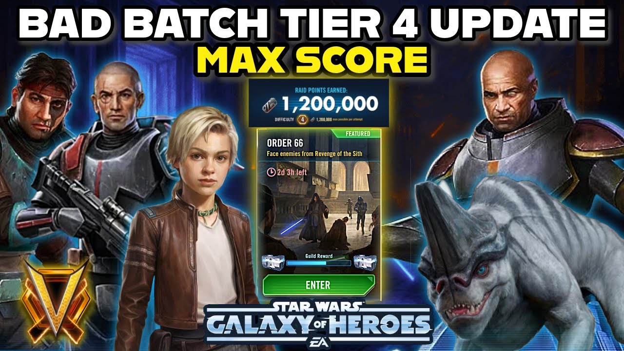 Bad Batch Relic 5 Tier Post Update! Max Score! Modding + Strategy | SWGOH