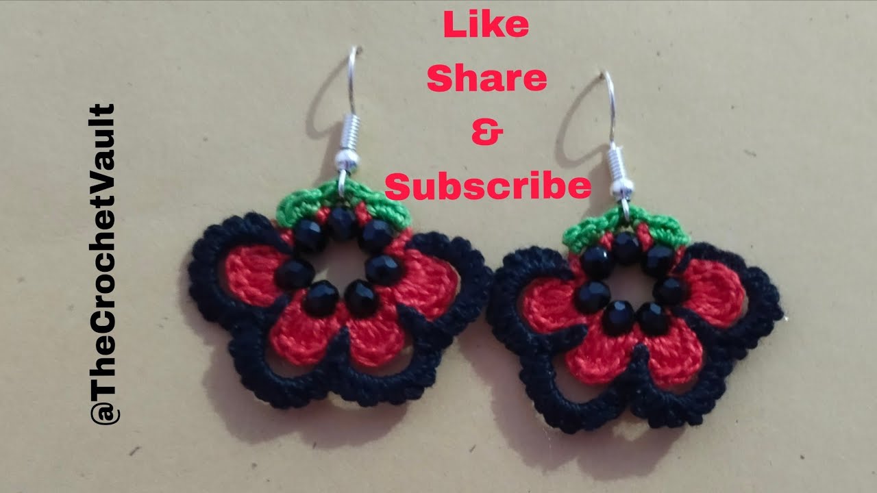 Easy way to make crochet earrings #crochetpatterns #knitting #crochettutorial  #crochet #earrings