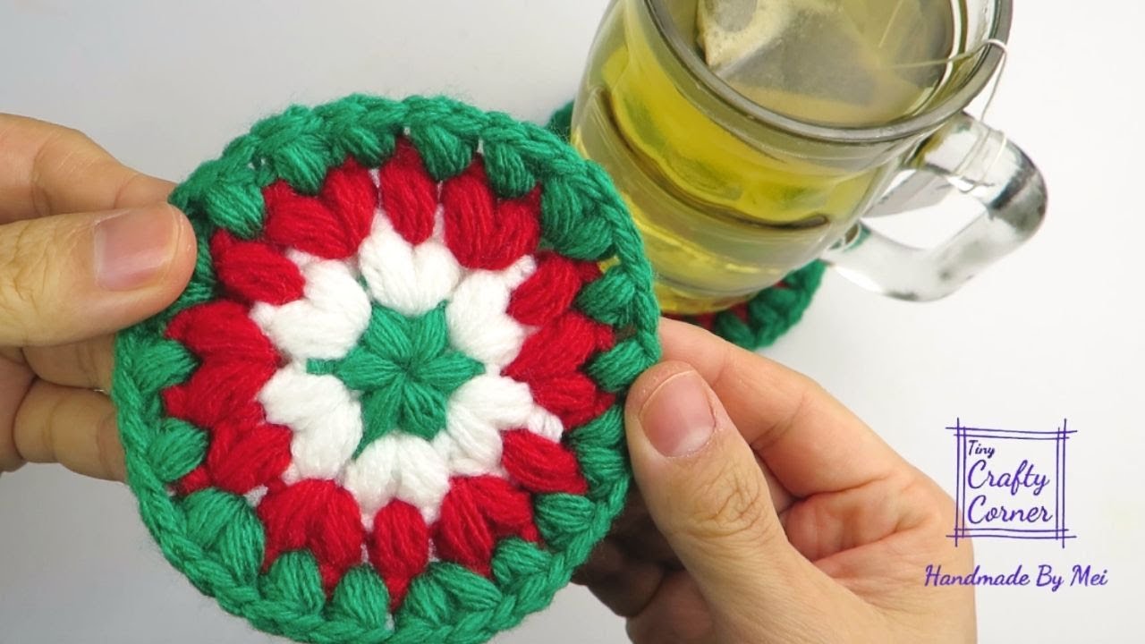 Crochet Quick & Easy Christmas Coaster For Beginners