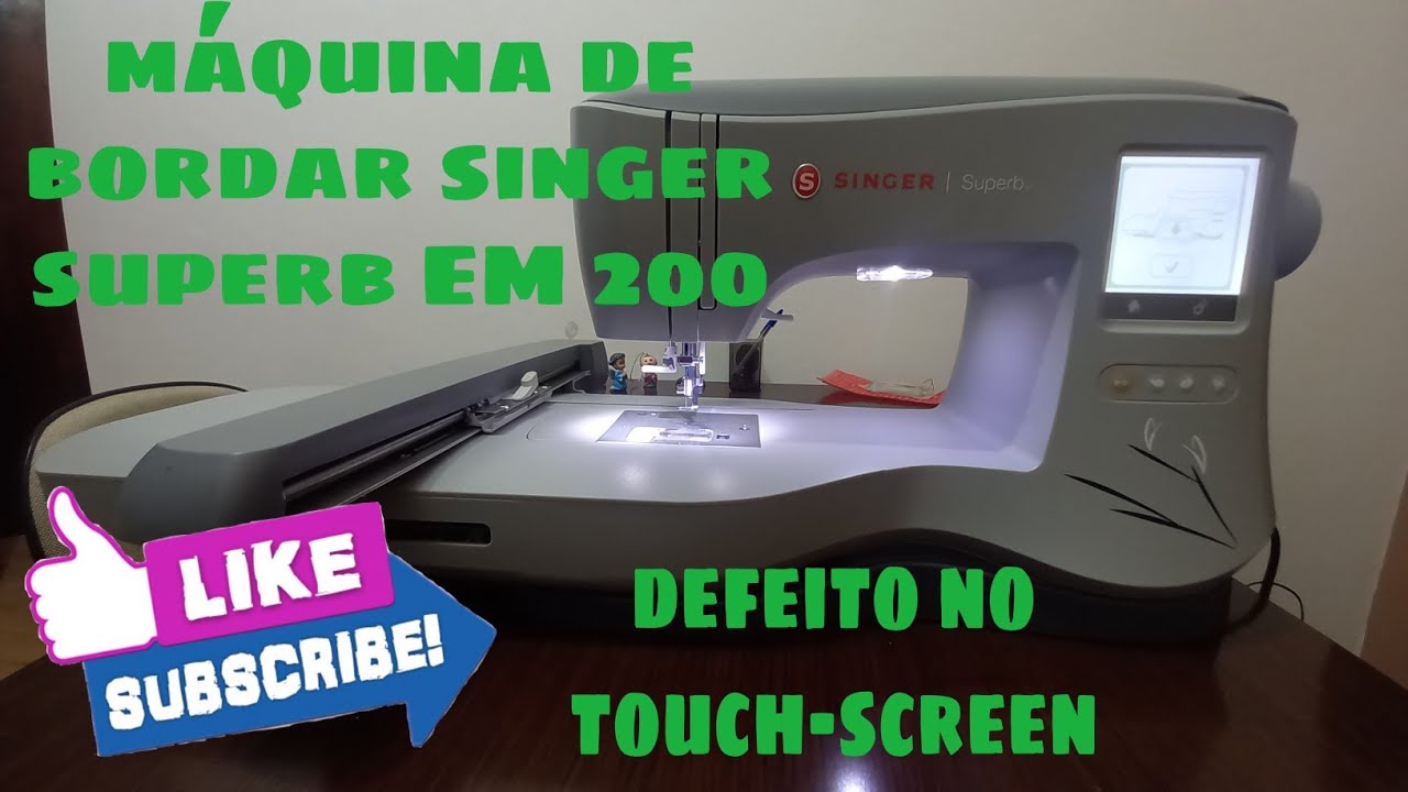 maquina de bordar singer superb EM 200 troca do touch-screen