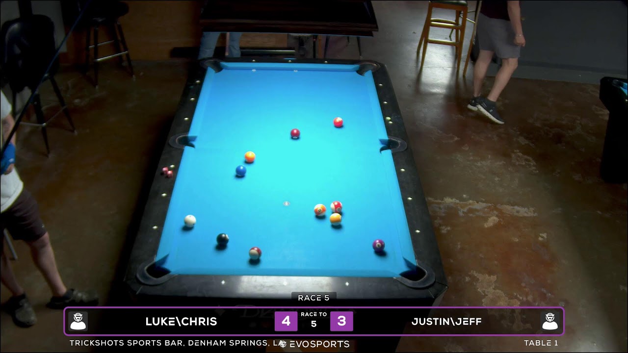 LUKE\CHRIS vs JUSTIN\JEFF - TRICKSHOTS SPORTS BAR - TABLE 1 | EvoSports