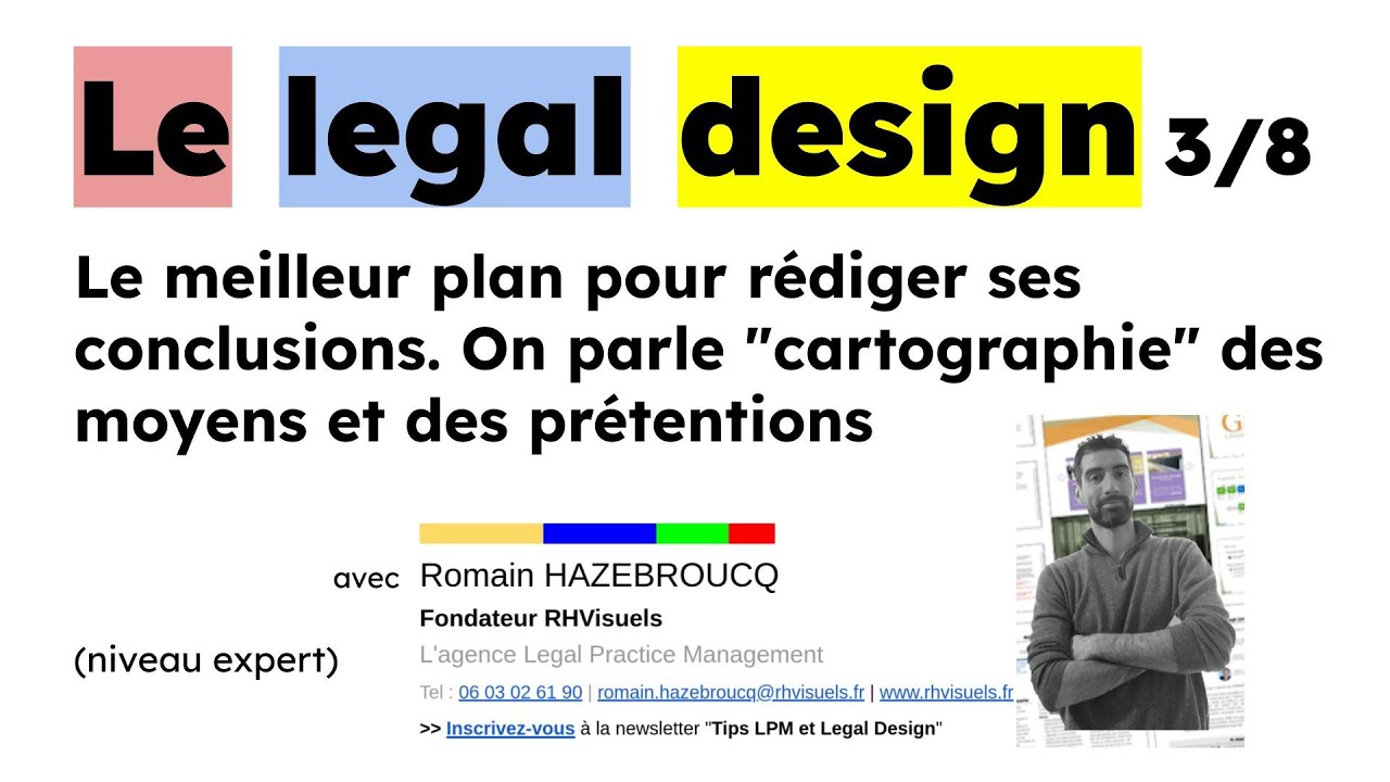 Legal design 3/8 - le meilleur plan pour des conclusions, cartographie des moyens et des prétentions