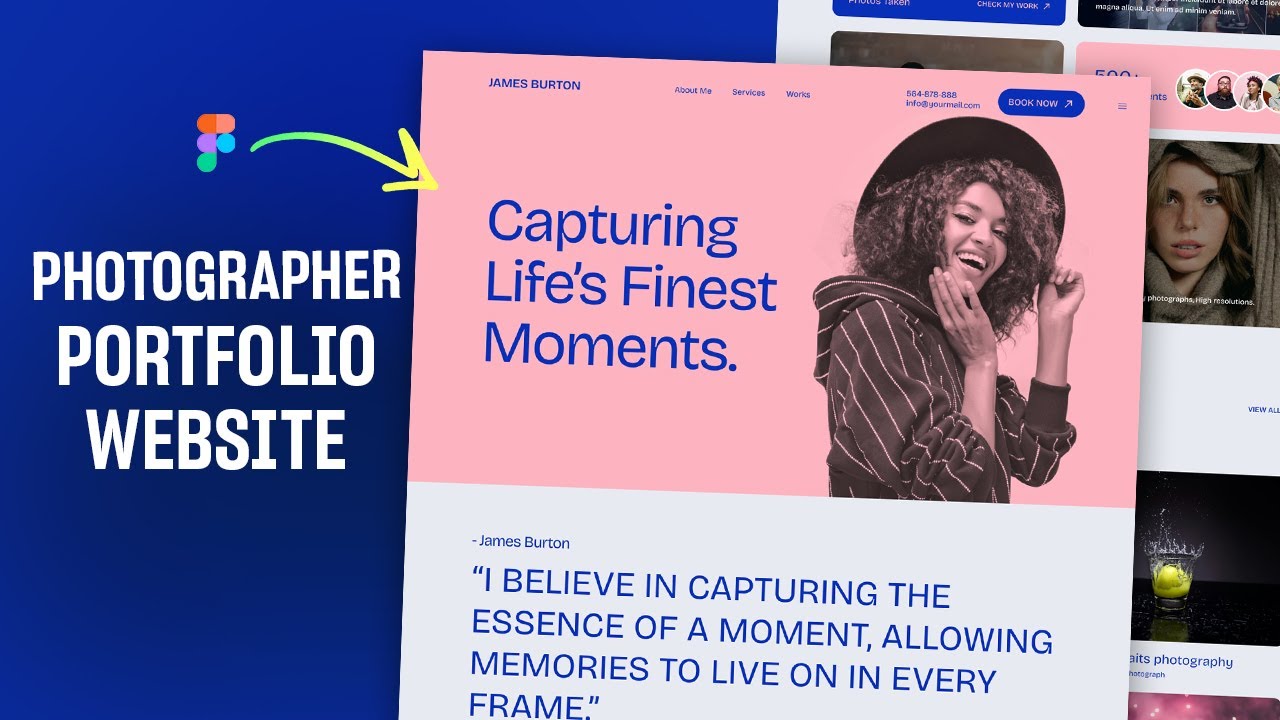 Figma Website Design: Photographer Portfolio Website Design in Figma
