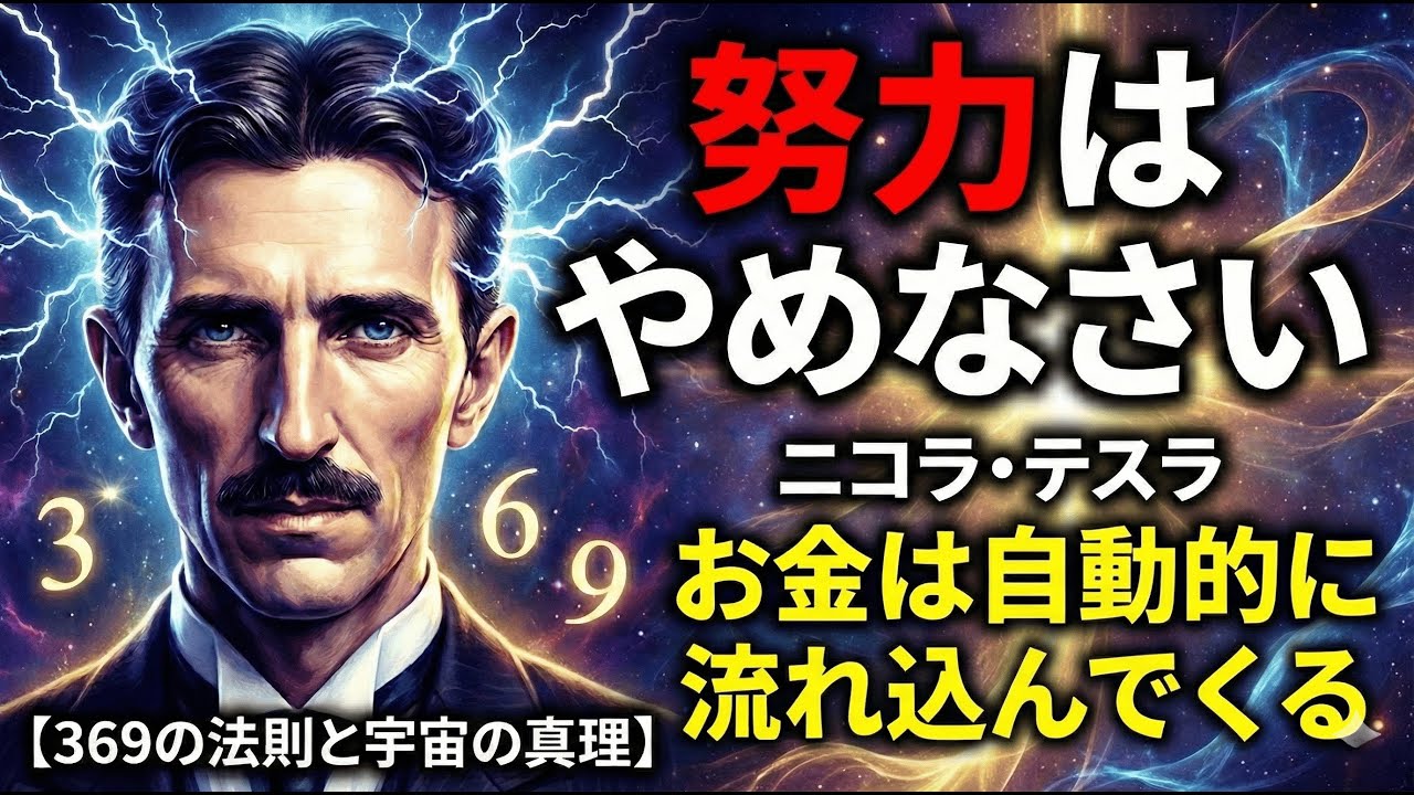 【聞き流し用】「努力はやめなさい」ニコラ・テスラが警告する、貧しさを引き寄せる意外な原因とは？【369の法則と宇宙の真理】
