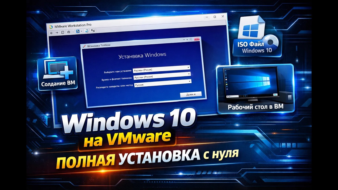Установка Windows 10 на  VMware Workstation (Виртуальную машину)