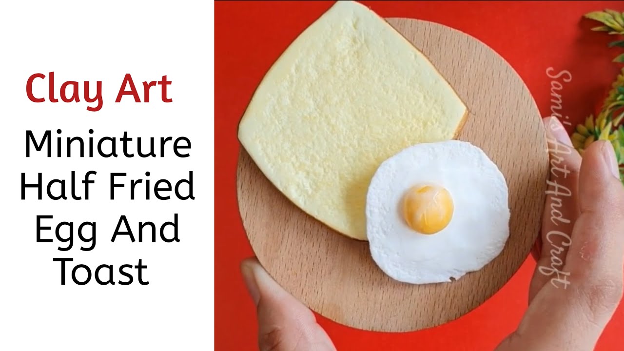 How to Make a Miniature Half Fried Egg and Toast with Clay | Easy DIY Food Craft Tutorial