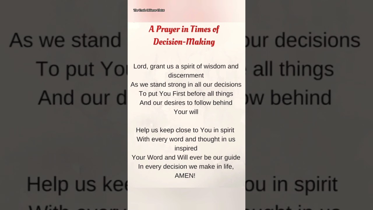 Prayer for Guidance & Decision making #shorts #ytshorts #christianshorts #jesus #prayer