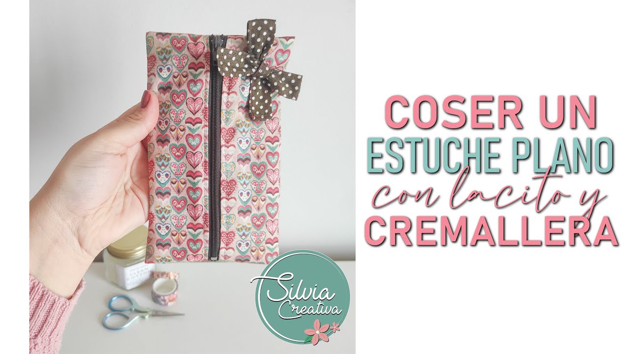 Coser un ESTUCHE PLANO con lacito y cremallera - muy fácil