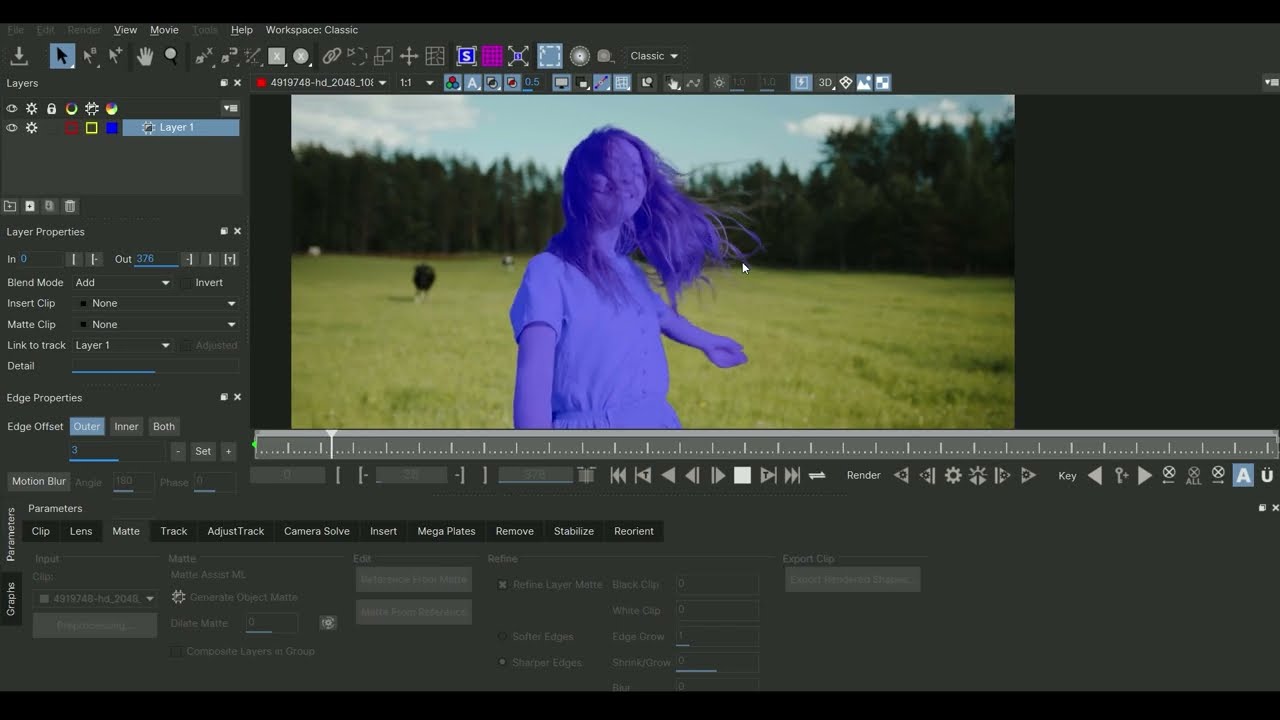 Mocha Pro 2026 Matte Refine Quick Preview