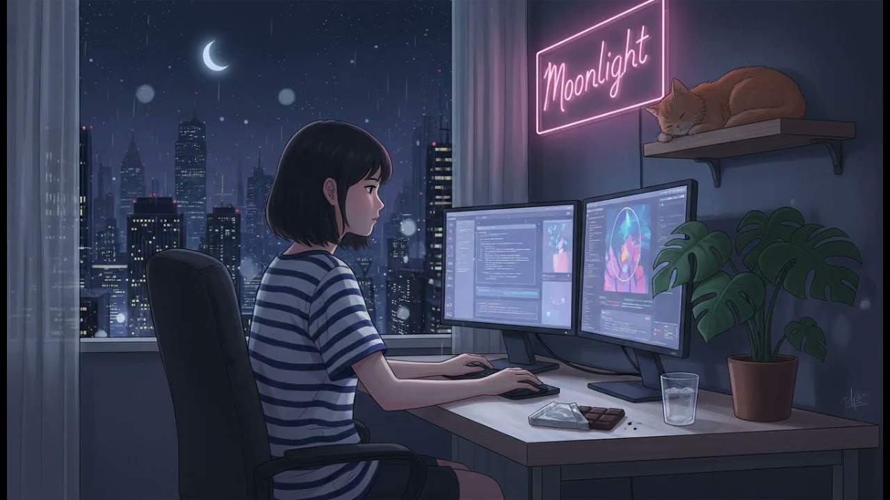 Moonlight Workspace🌙| Midnight City Flow | 120 Mins Lofi Beats for Chill & Late Night Projects