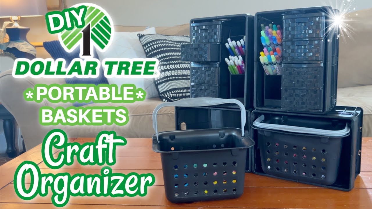 *PORTABLE BASKETS* Craft Organizer!!! | Baskets Can Be Moved | Dollar Tree DIY!