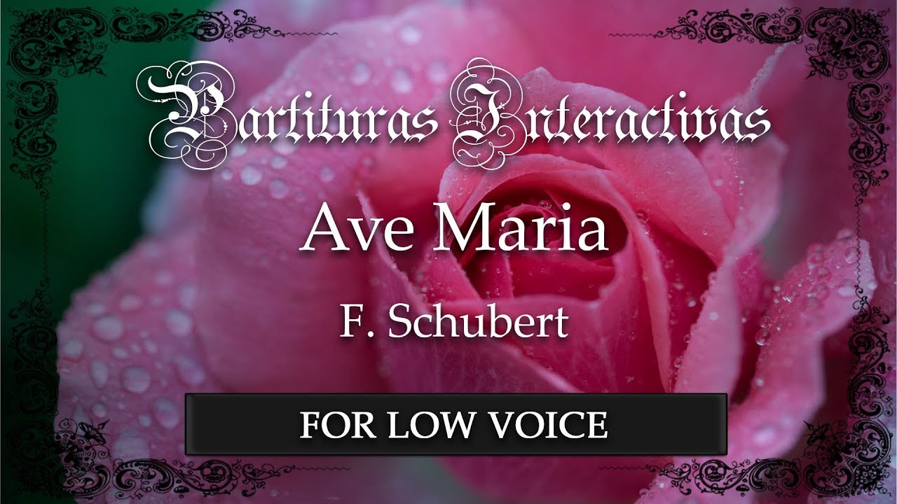 Ave Maria KARAOKE FOR LOW VOICE - F. Schubert - Key: F Major