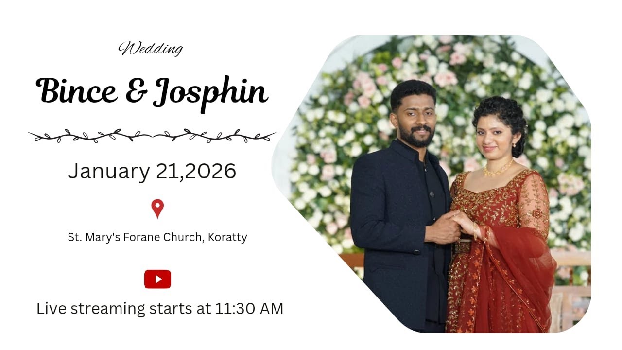 Bince & Josphin | Wedding | 21.01.2026 | Live Streaming