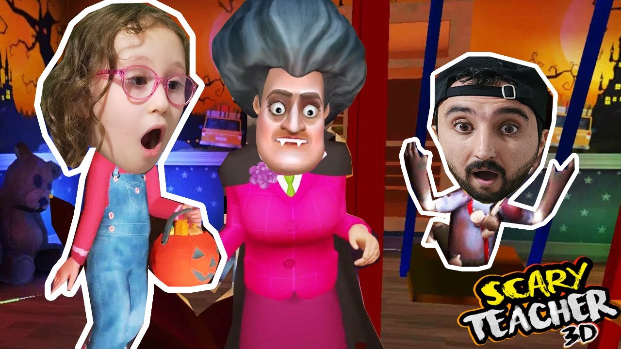 KORKUNÇ ÖĞRETMENİ SÜPÜRGE İLE ÇEKTİK 😱 SCARY TEACHER 3D! BAHAR VE BANU ALYA | OYUNA GEL