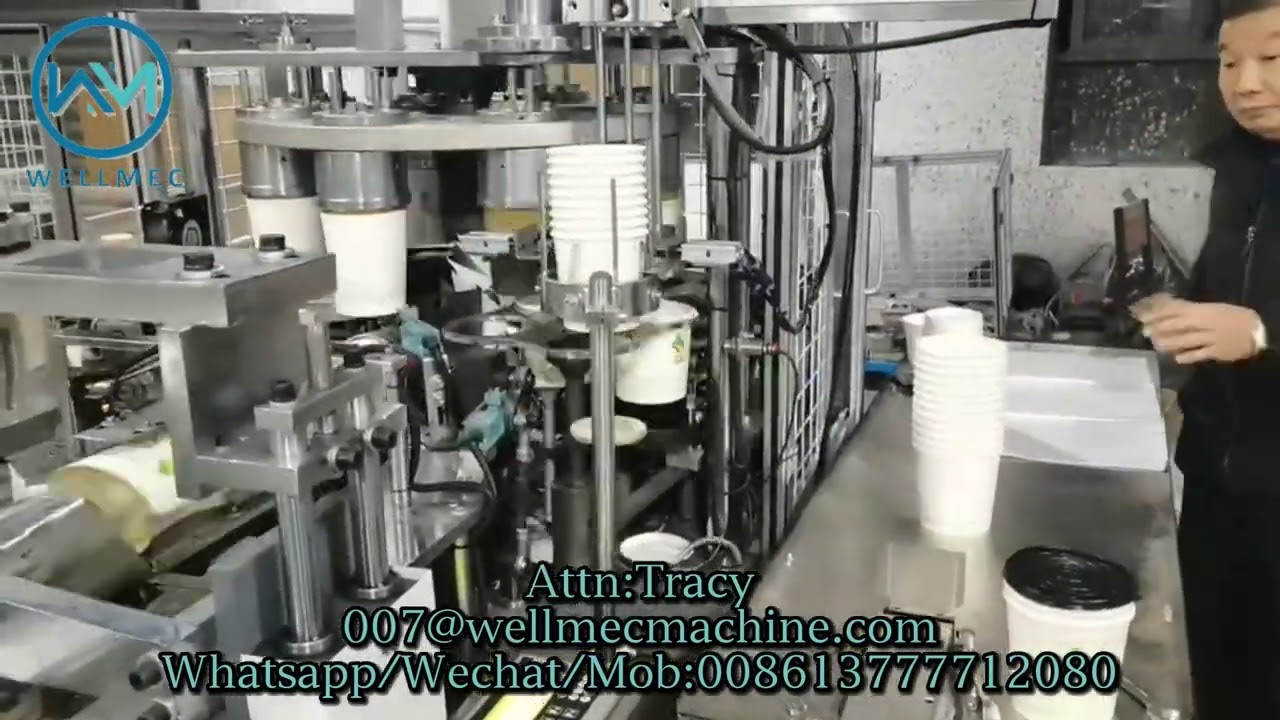 Ice cream salad Fully automatic kraft round box take away container paper soup bowl making machine
