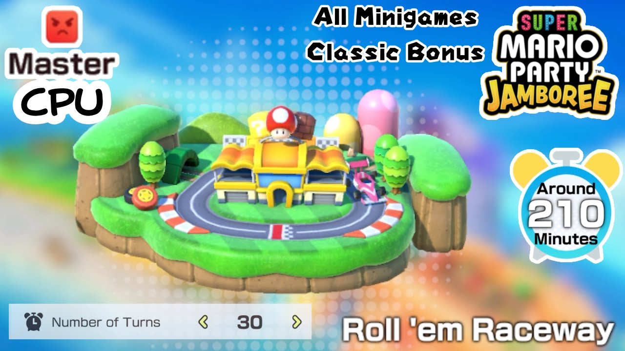 Winning 30 Turns VS Master CPU On Roll 'em Raceway (Super Mario Party Jamboree) [No Commentary]
