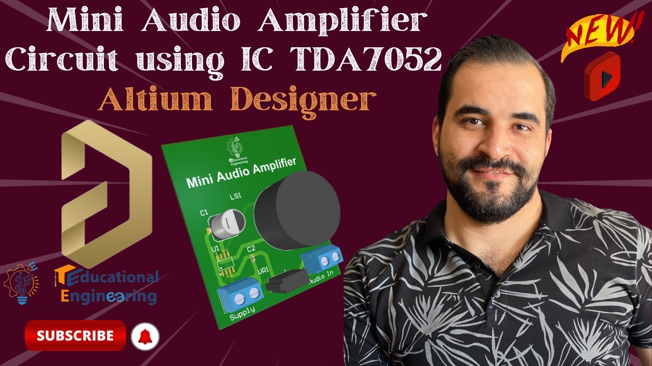 Mini Audio Amplifier Circuit using IC TDA7052 using altium Designer