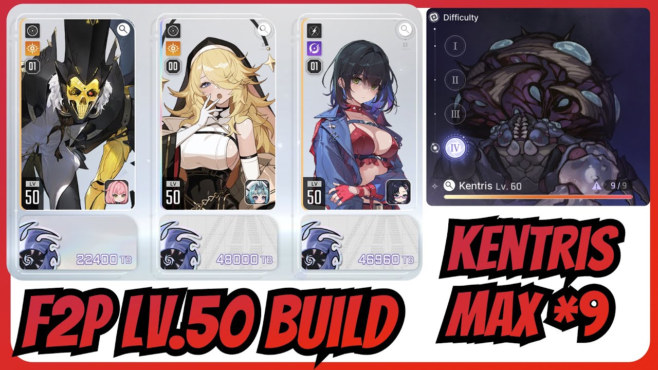 Boss Kentris *9 Finished! - Cassius, Orlea, Tressa Lv.50 [Chaos Zero Nightmare]