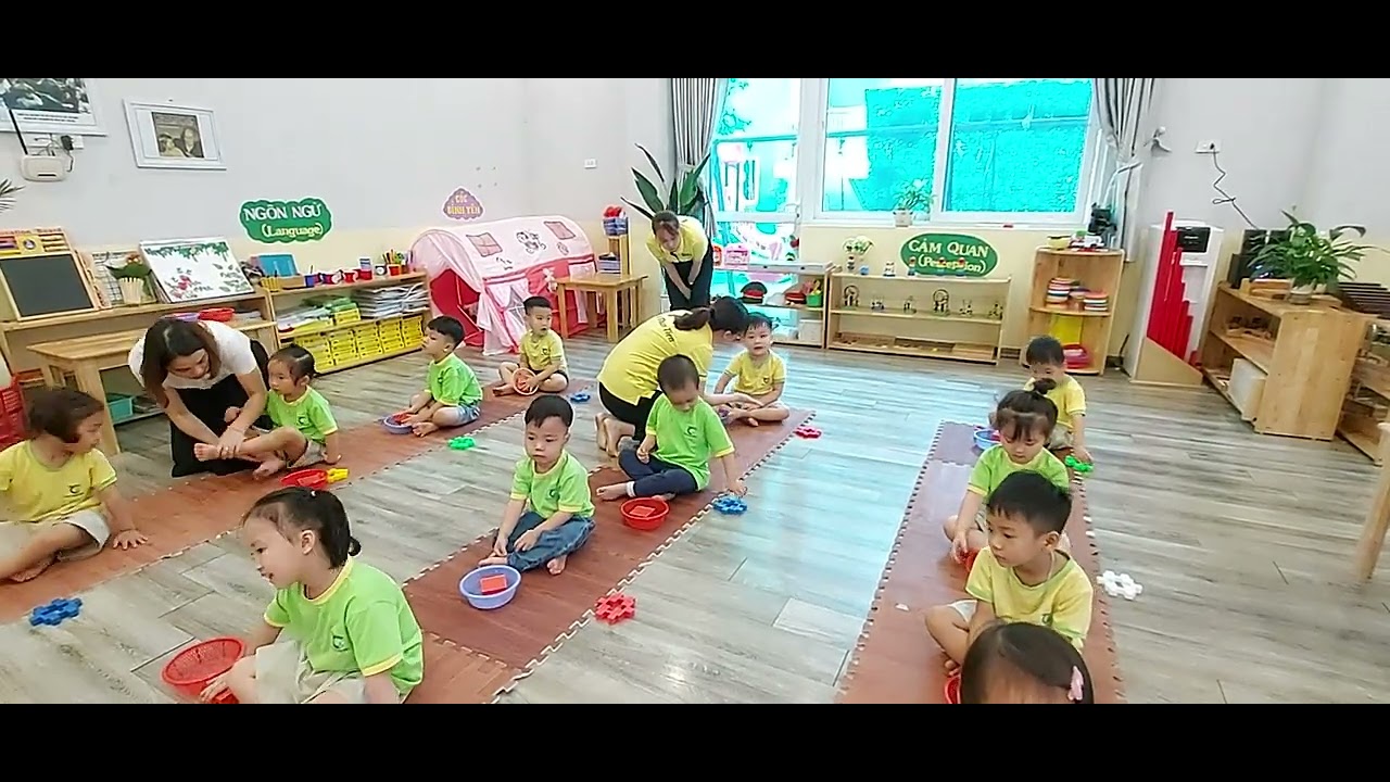 Toán - Xác định phía phải, phía trái của bản thân - Trường Mầm non Tuổi Thần Tiên