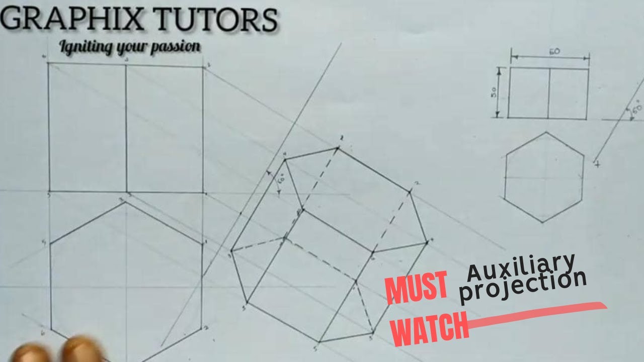 Auxiliary projection (Technical drawing) pt 1