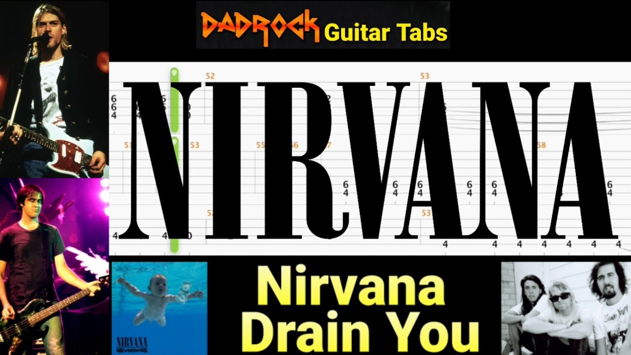 Drain You - Nirvana - Guitar + Bass TABS Lesson